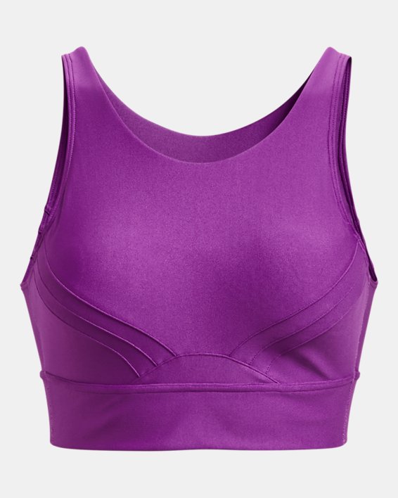 Women's UA Infinity Mid Pintuck Sports Bra, Purple, pdpMainDesktop image number 10